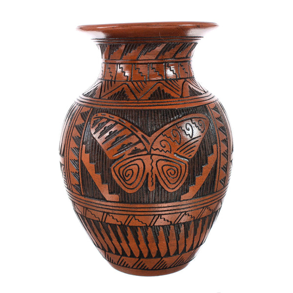 Navajo Hand Crafted Butterfly Pottery By Artist Shyla Watchman AX129334
